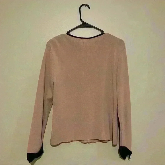 KnitdeKnit zipper Front long sleeve taupe-black size M - Picture 3 of 9